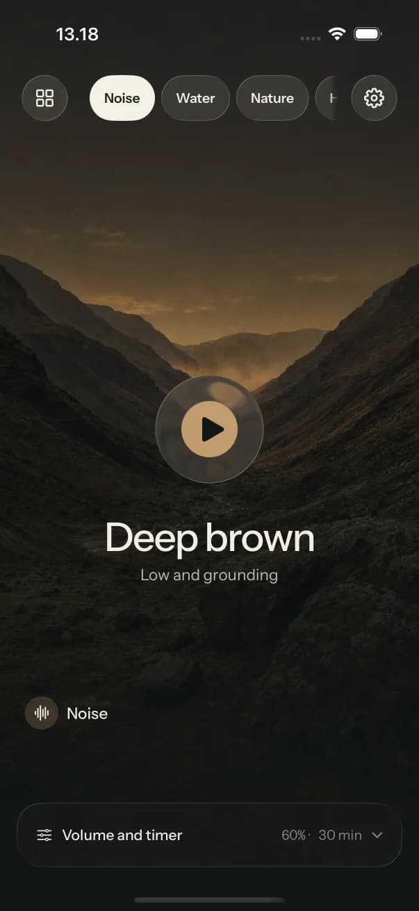 Deep brown, low and grounding