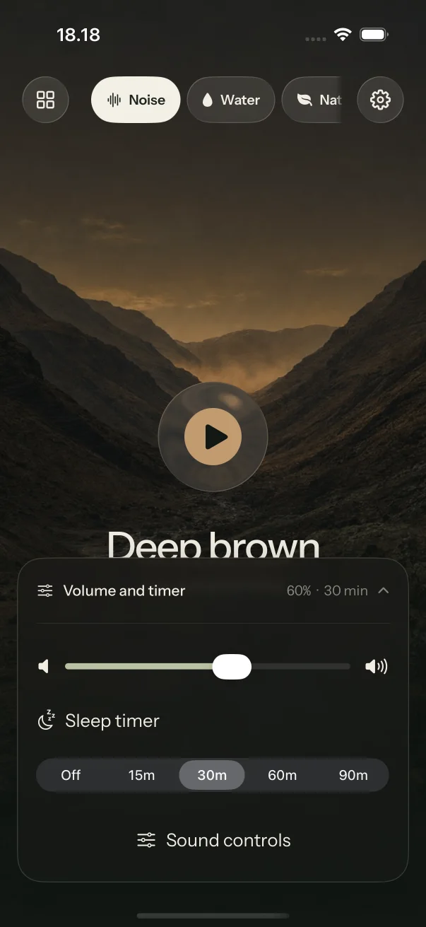 Volume and a 30 minute sleep timer